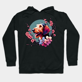 Otterhound's Joyful Spring with Cherry Blossoms and Flowers Hoodie